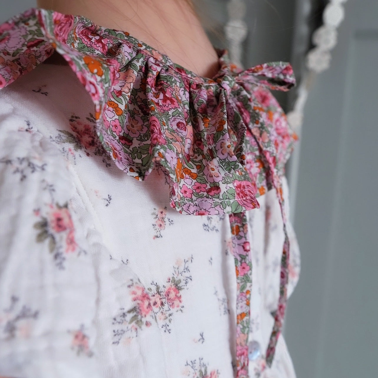 Liberty baby removable ruffle collar