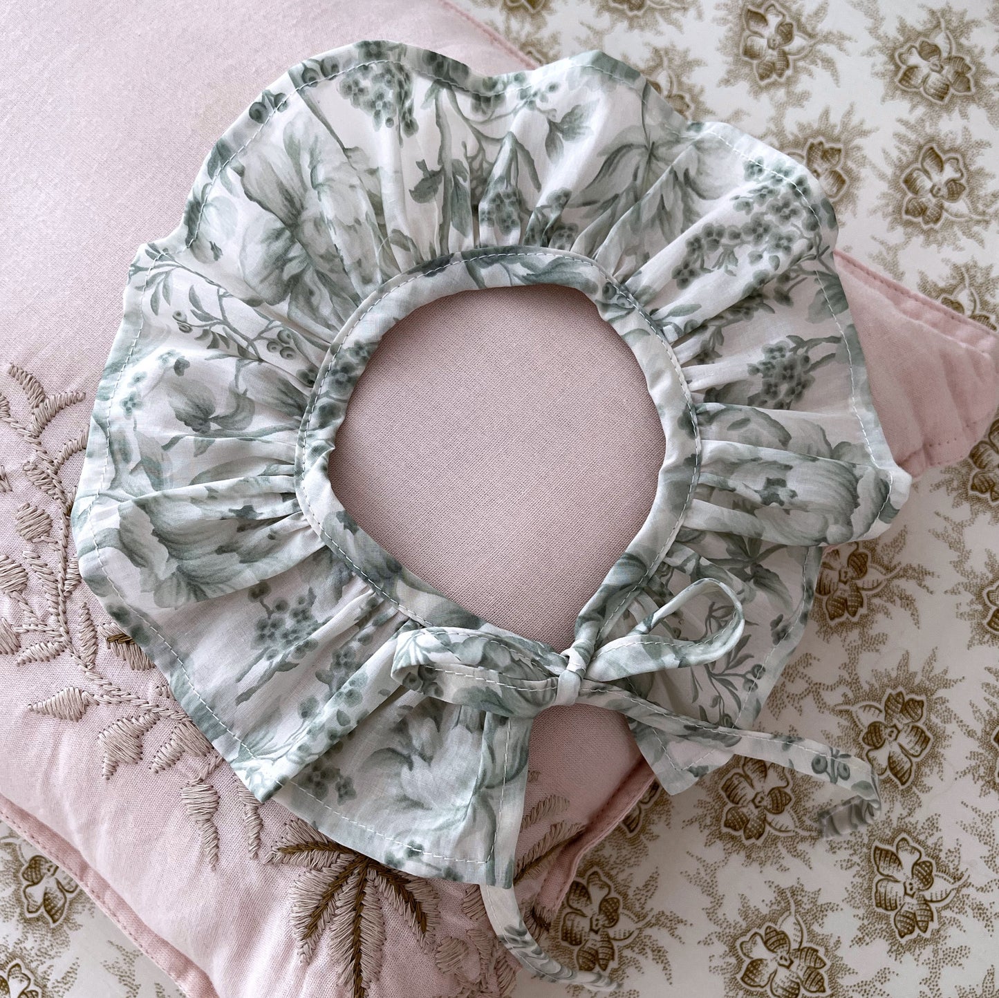 Pip & Ink. Willow. Baby ruffle collar sage floral vintage Liberty