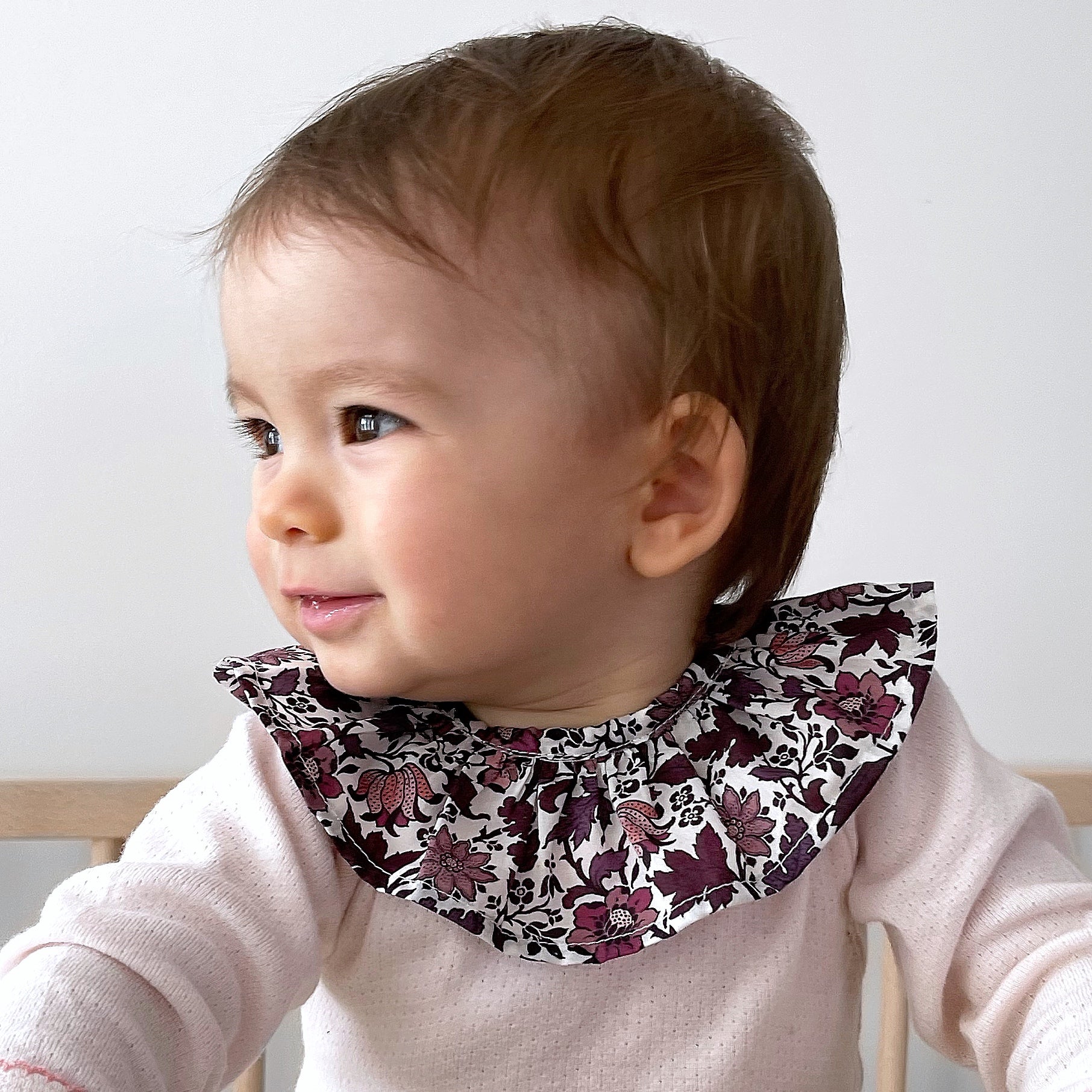 Pip & Ink baby ruffle collar. Liberty ruffle collar. Removable ruffle collar. Little ruffle collar.